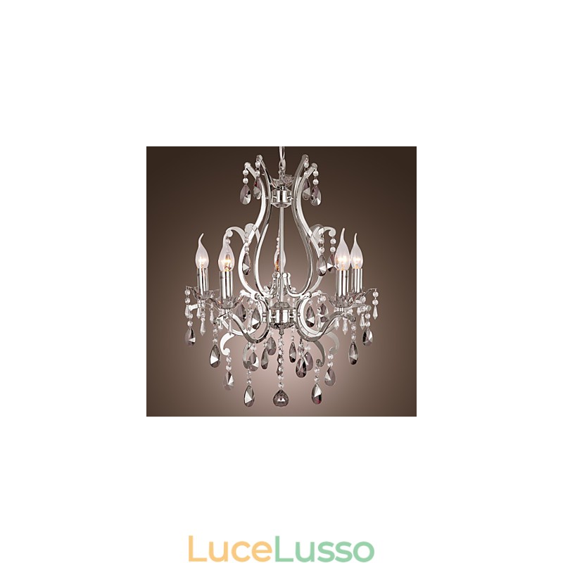 Lampadario classico tradizionale cromato