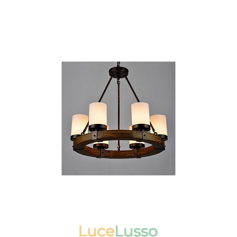 Lampadario in legno antico d'epoca