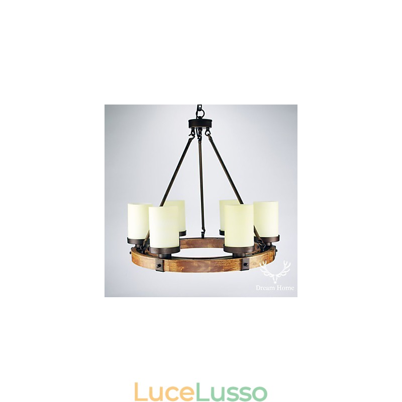 Lampadario in legno antico d'epoca