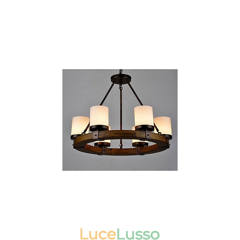 Lampadario in legno antico d'epoca