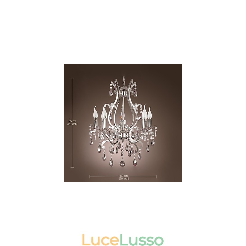 Lampadario classico tradizionale cromato