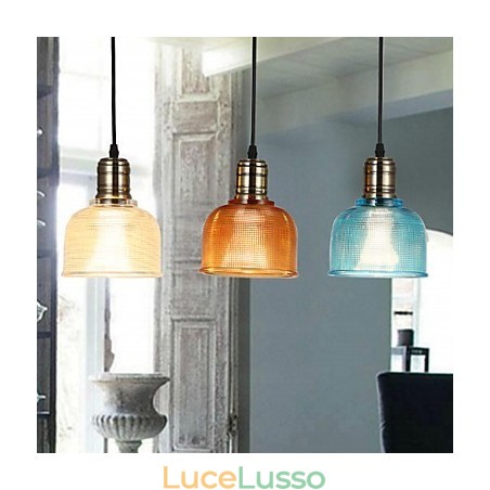 Lampadario nordico in vetro colorato con piccola goccia che restaura i modi antichi Lampadario nordico in vetro colorato con piccola goccia che restaura i modi antichi