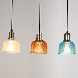 Lampadario nordico in vetro colorato con piccola goccia che restaura i modi antichi