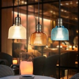 Lampadario nordico in vetro colorato con piccola goccia che restaura i modi antichi