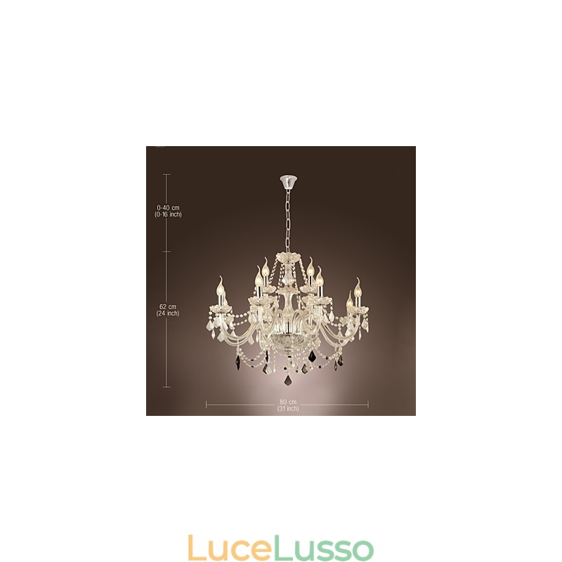 Lampadario in vetro elettroplaccato in cristallo rustico Lodge