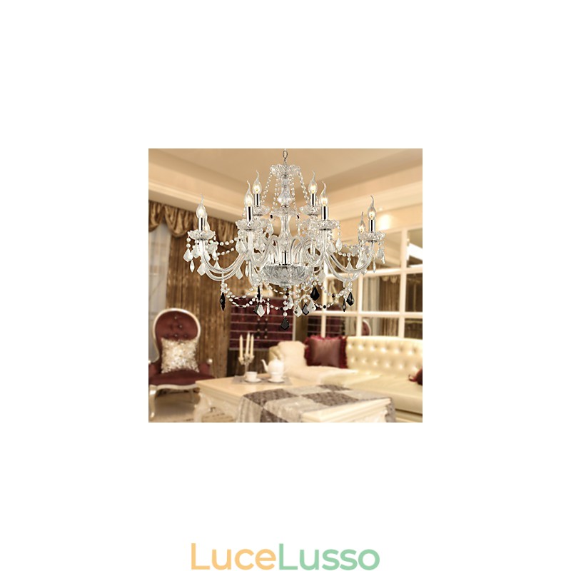 Lampadario in vetro elettroplaccato in cristallo rustico Lodge