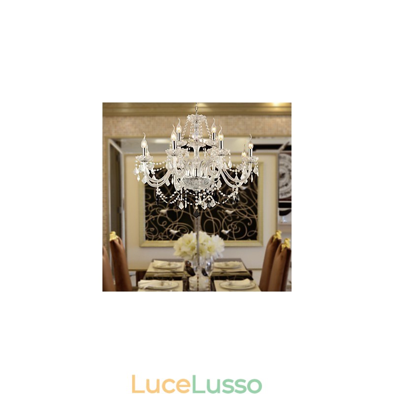 Lampadario in vetro elettroplaccato in cristallo rustico Lodge