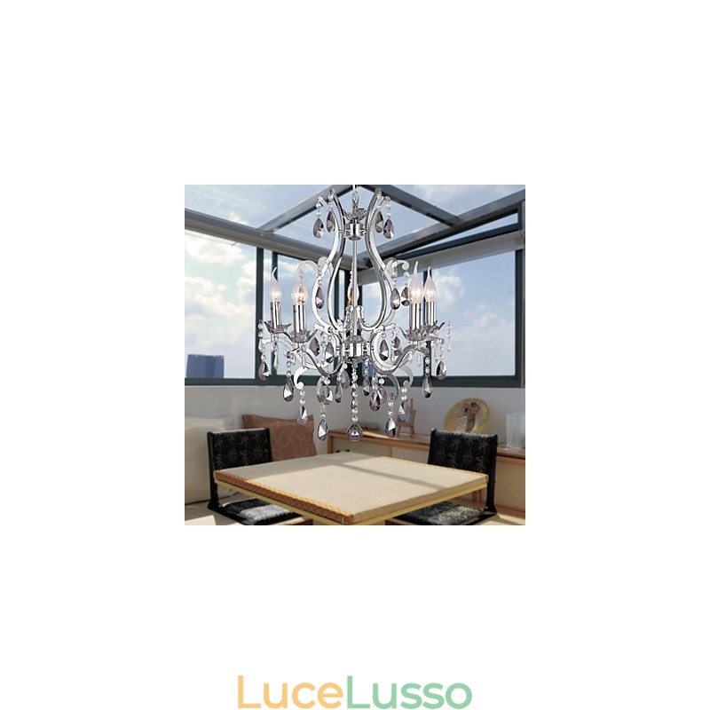 Lampadario classico tradizionale cromato