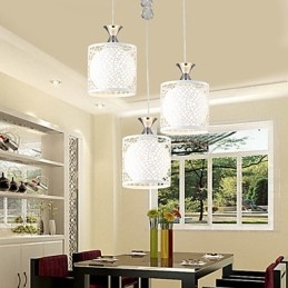 Lampada in ferro battuto con tre luci a goccia in cristallo creativo contemporaneo e contratto