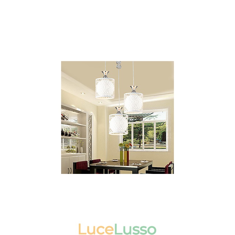 Lampada in ferro battuto con tre luci a goccia in cristallo creativo contemporaneo e contratto