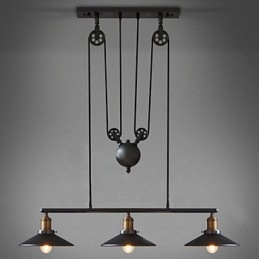 Lampade a sospensione Vintage 3 luci ST64 Lampadine incluse Sistema Up and Down