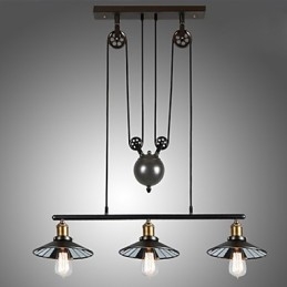 Lampade a sospensione Vintage 3 luci ST64 Lampadine incluse Sistema Up and Down