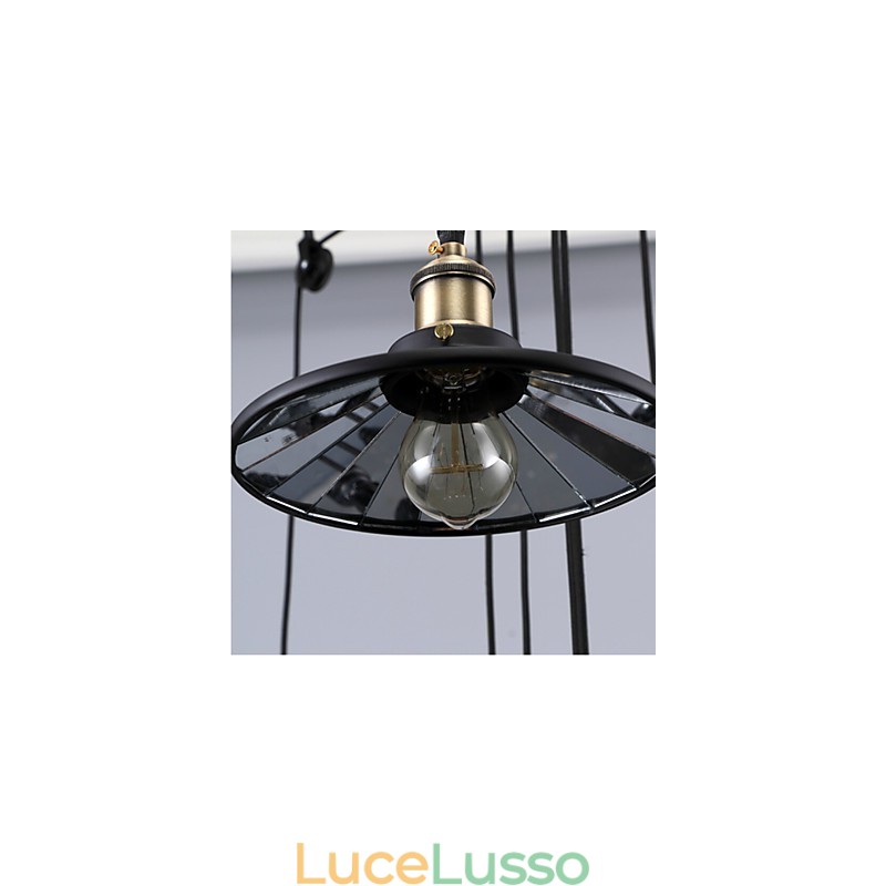 Lampade a sospensione Vintage 3 luci ST64 Lampadine incluse Sistema Up and Down