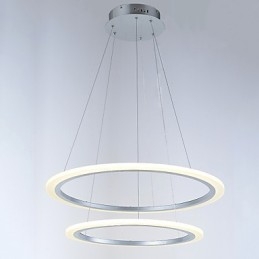 Lampadario moderno a 2 anelli con lampada a sospensione