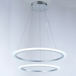 Lampadario moderno a 2 anelli con lampada a sospensione