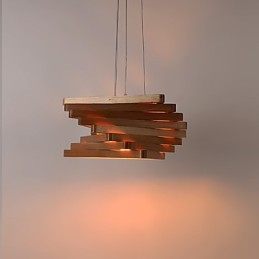 1Tradizionale classico stile country mini dipinto in legno bambù lampada a sospensione