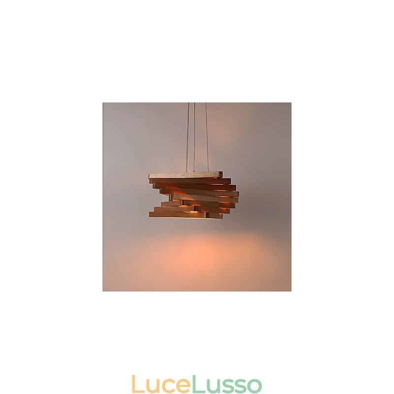1Tradizionale classico stile country mini dipinto in legno bambù lampada a sospensione