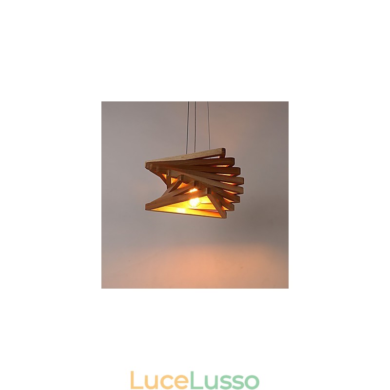 1Tradizionale classico stile country mini dipinto in legno bambù lampada a sospensione