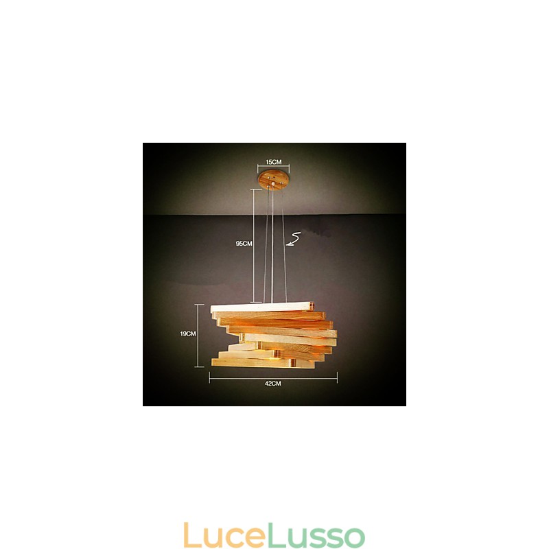 1Tradizionale classico stile country mini dipinto in legno bambù lampada a sospensione
