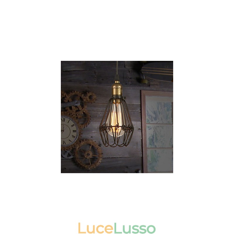 Lampade a sospensione Stile country americano vintage che restaura i modi antichi, piccola gabbia in ferro battuto
