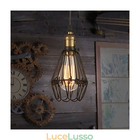 Lampade a sospensione Stile country americano vintage che restaura i modi antichi, piccola gabbia in ferro battuto Lampade a sospensione Stile country americano vintage che restaura i modi antichi, piccola gabbia in ferro battuto