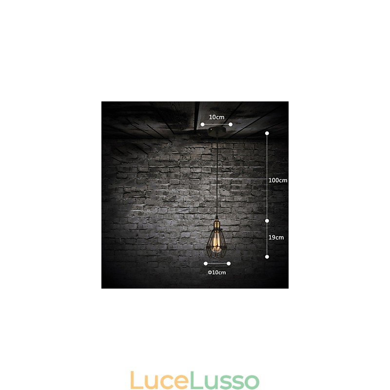 Lampade a sospensione Stile country americano vintage che restaura i modi antichi, piccola gabbia in ferro battuto