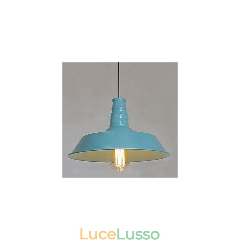 Lampada a sospensione in metallo con pittura vintage Garage