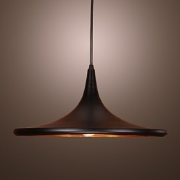 Lampada a sospensione moderna in alluminio con paralume nero