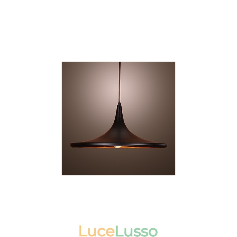 Lampada a sospensione moderna in alluminio con paralume nero