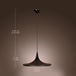 Lampada a sospensione moderna in alluminio con paralume nero