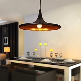 Lampada a sospensione moderna in alluminio con paralume nero