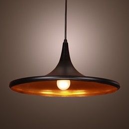 Lampada a sospensione moderna in alluminio con paralume nero