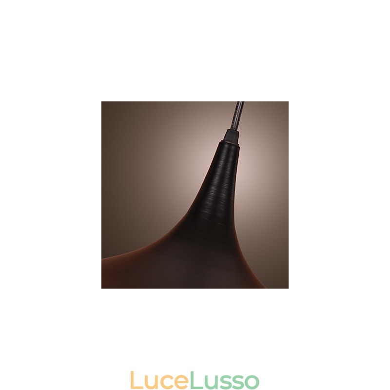 Lampada a sospensione moderna in alluminio con paralume nero