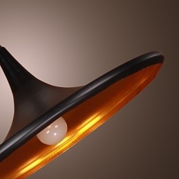 Lampada a sospensione moderna in alluminio con paralume nero