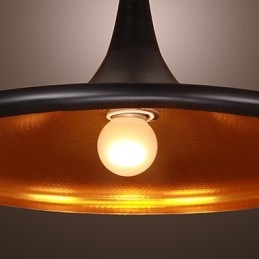 Lampada a sospensione moderna in alluminio con paralume nero
