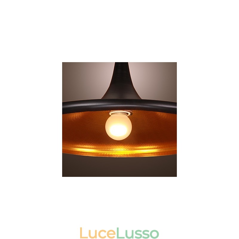 Lampada a sospensione moderna in alluminio con paralume nero