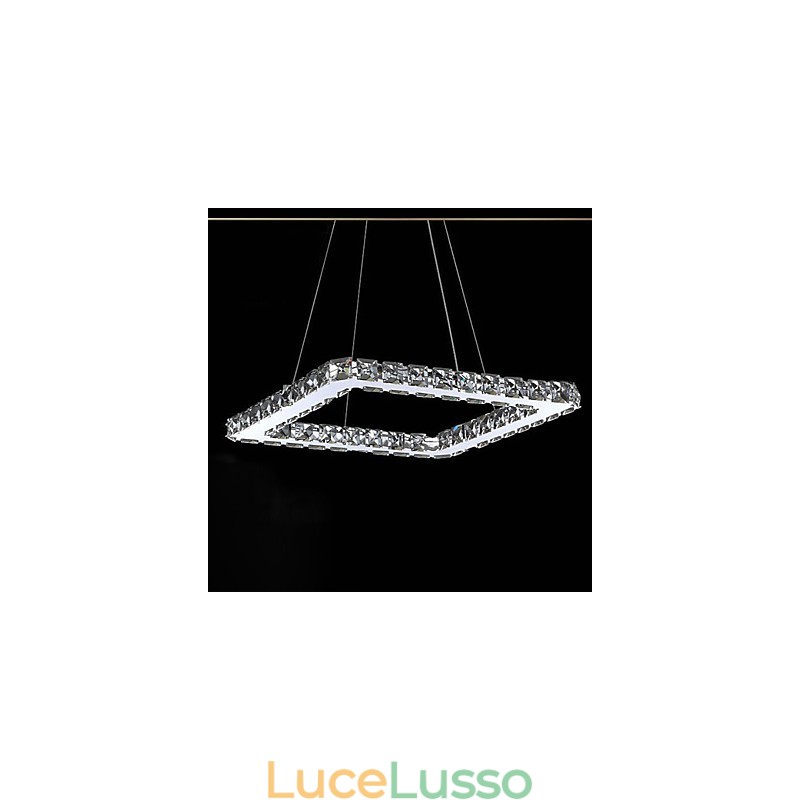 Lampadario moderno contemporaneo in metallo elettroplaccato in cristallo