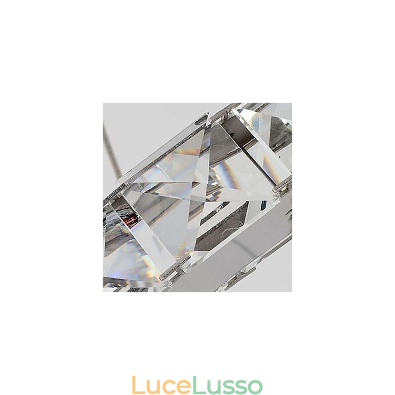 Lampadario moderno contemporaneo in metallo elettroplaccato in cristallo