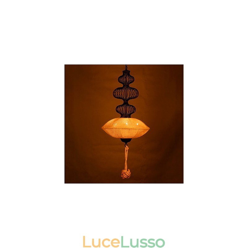 Lampade creative a gabbia per uccelli in canapa industriale retrò nordica