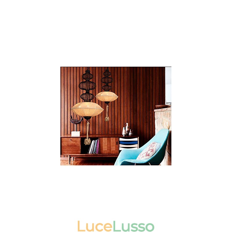 Lampade creative a gabbia per uccelli in canapa industriale retrò nordica