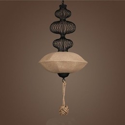 Lampade creative a gabbia per uccelli in canapa industriale retrò nordica