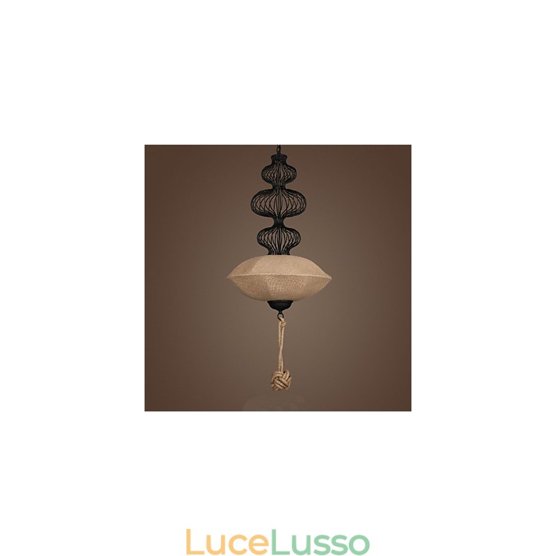 Lampade creative a gabbia per uccelli in canapa industriale retrò nordica