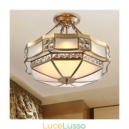 Lampada a sospensione in metallo ottone rustico classico tradizionale Lodge Lampada a sospensione in metallo ottone rustico classico tradizionale Lodge