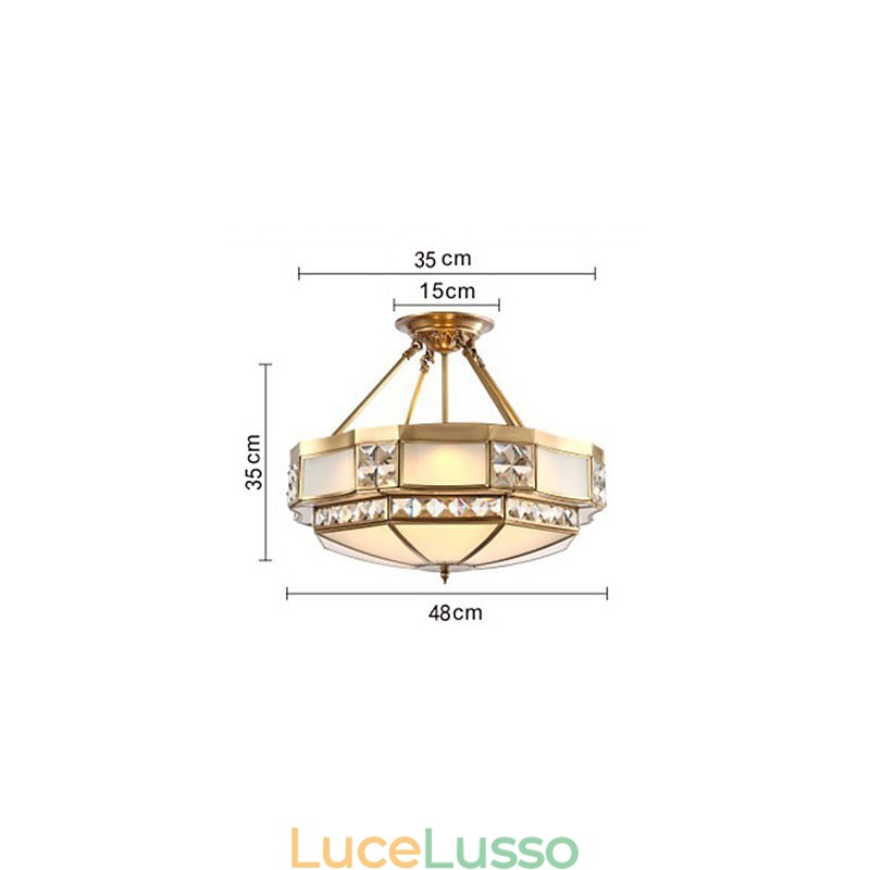 Lampada a sospensione in metallo ottone rustico classico tradizionale Lodge