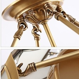 Lampada a sospensione in metallo ottone rustico classico tradizionale Lodge
