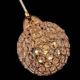 Lampada a sospensione moderna e contemporanea in metallo elettroplaccato con cristallo a globo