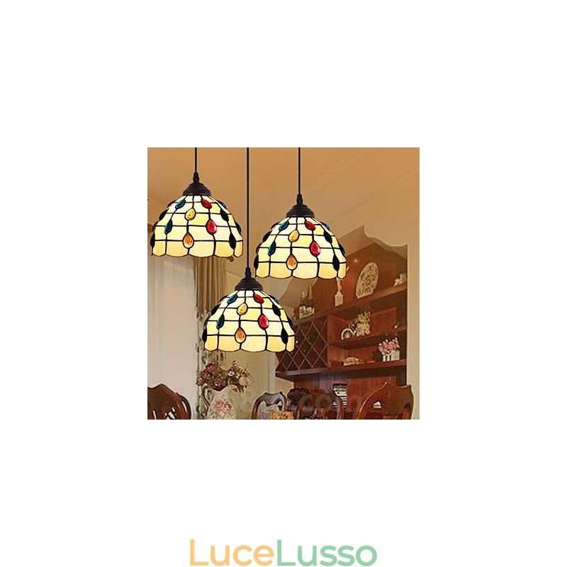 Lampadario in vetro colorato di arti creative rurali europee che restaura i modi antichi Lampada Luce