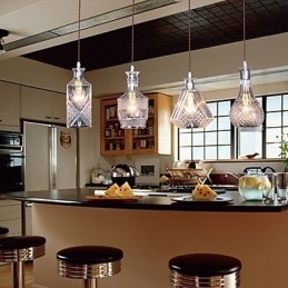 Lampada a sospensione in metallo da isola, moderna, contemporanea, classica, vintage, 40W*4