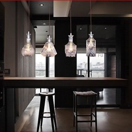 Lampada a sospensione in metallo da isola, moderna, contemporanea, classica, vintage, 40W*4