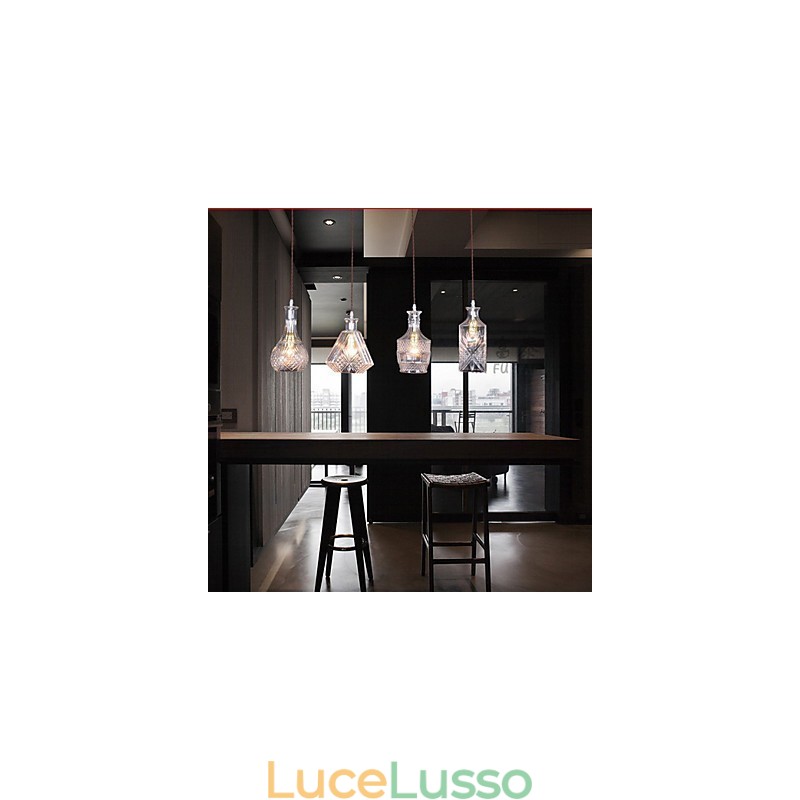 Lampada a sospensione in metallo da isola, moderna, contemporanea, classica, vintage, 40W*4
